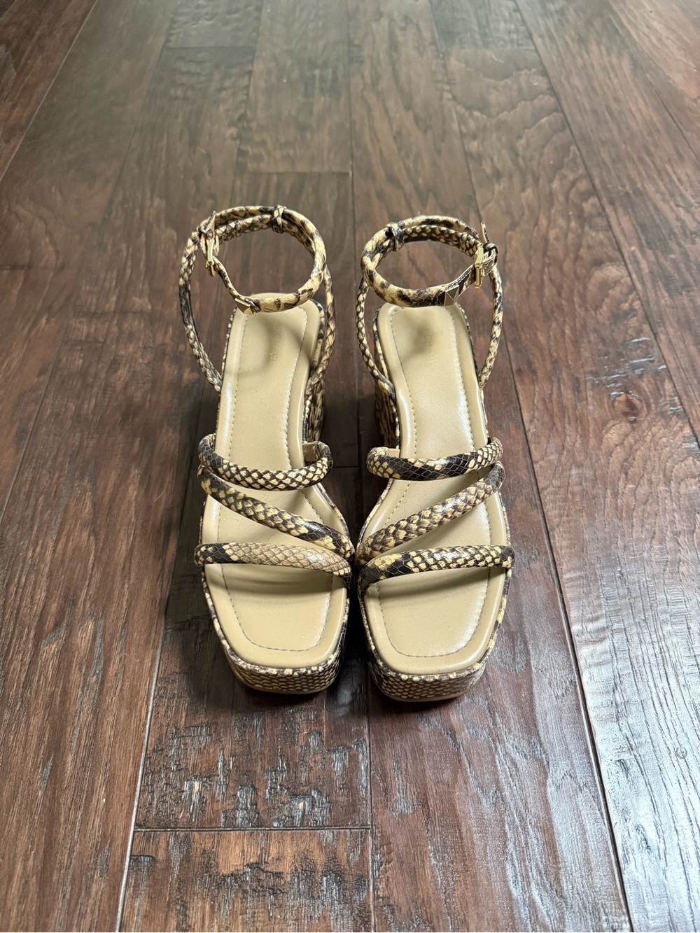 Michael Kors Snake Print Platform Wedge Sandals | Size 9M | Strappy Platform